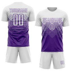 Sublimation Uniform Custom Soccer Jersey White Purple