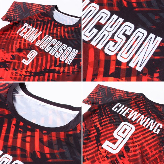 Red White-Black Custom Uniform Jersey Soccer Sublimation