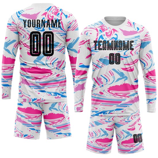 Soccer Sublimation Figure Custom Uniform Jersey Black-Pink