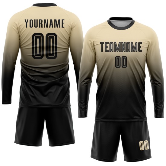 Soccer Black Uniform Custom Jersey Cream Fade Fashion Sublimation