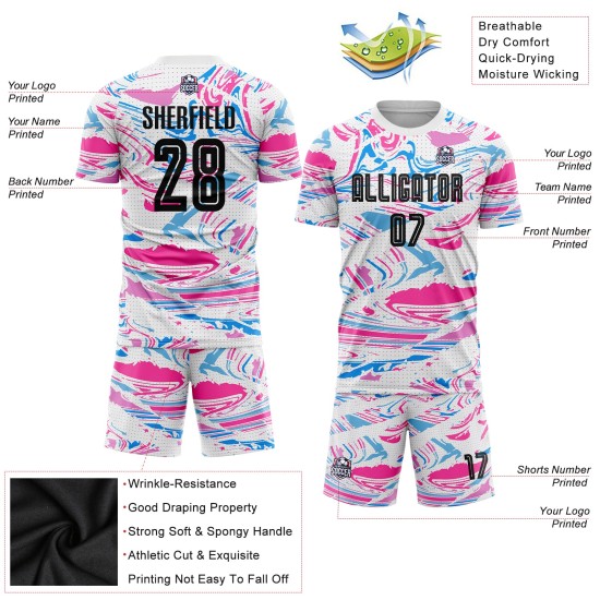 Soccer Sublimation Figure Custom Uniform Jersey Black-Pink
