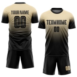 Soccer Black Uniform Custom Jersey Cream Fade Fashion Sublimation