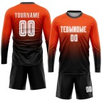 Uniform Soccer Fashion White-Black Fade Orange Sublimation Jersey Custom