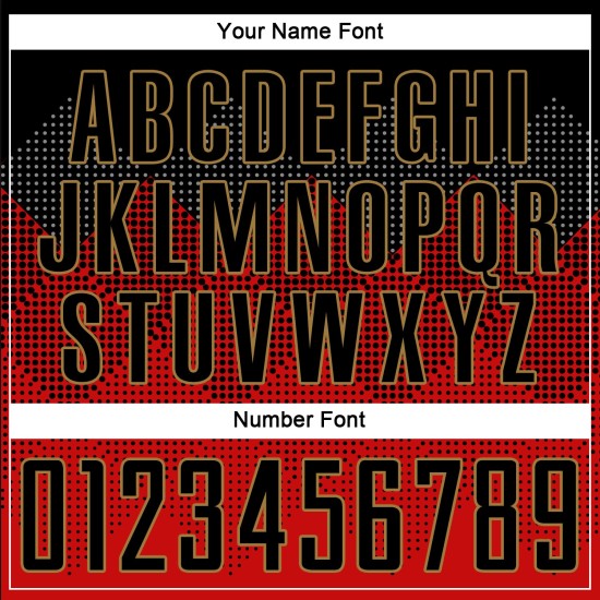 Uniform Gold Custom Sublimation Jersey Black-Old Red Soccer