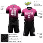 Fade White-Black Pink Custom Sublimation Fashion Soccer Jersey Uniform
