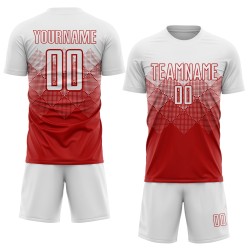 Red Sublimation White Soccer Uniform Jersey Custom