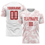Sublimation White Soccer Custom Uniform Jersey Red