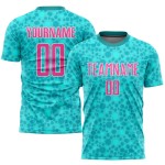 Soccer Pink-White Custom Sublimation Uniform Aqua Jersey