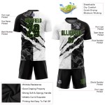 Custom Green Jersey Soccer Graffiti Pattern Black-Neon Sublimation Uniform Scratch