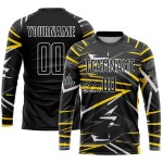 Custom Jersey Black Soccer Sublimation Uniform Black-Gold