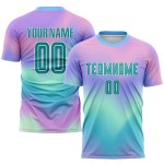 Soccer Tie Dye Custom Uniform Jersey Sublimation Teal-White
