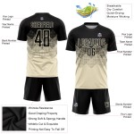 Cream Jersey Black Sublimation Custom Uniform Soccer