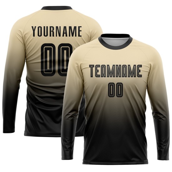 Soccer Black Uniform Custom Jersey Cream Fade Fashion Sublimation