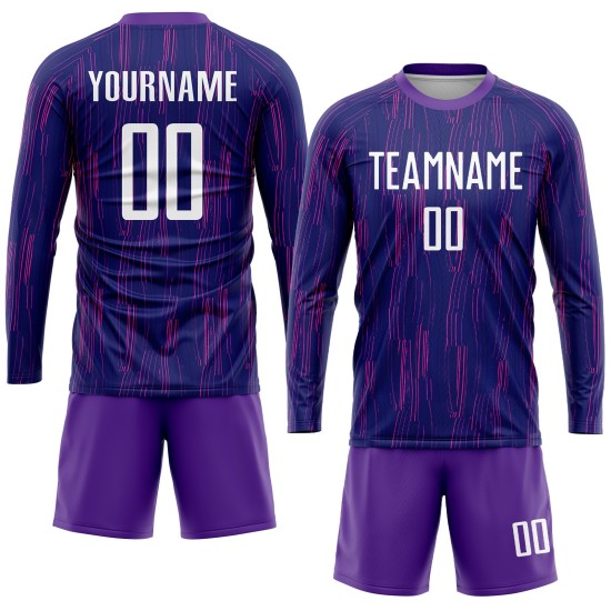 Jersey Sublimation Uniform Purple Custom Soccer White